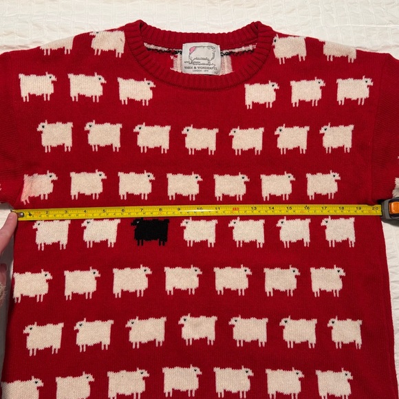 Rowing Blazers/Warm and Wonderful Diana Red Sheep Pattern Sweater - Picture 12 of 13